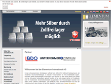 Tablet Screenshot of elementum-international.ch